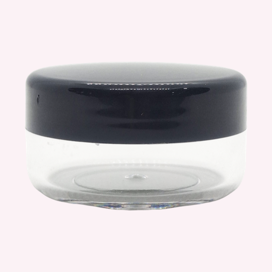 Cream Jar Black Cap
