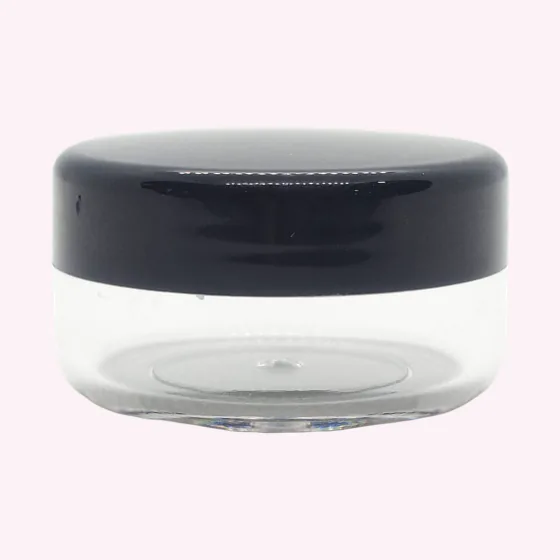 Cream Jar Black Cap
